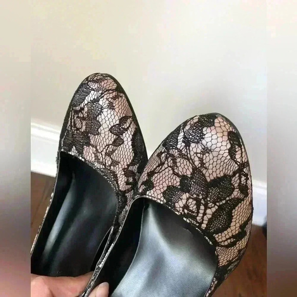 Ann Taylor Women’s 8 Black Lace Shimmer Pink Pump w/3.5” Heel - NEW IN BOX!! - Picture 7 of 11